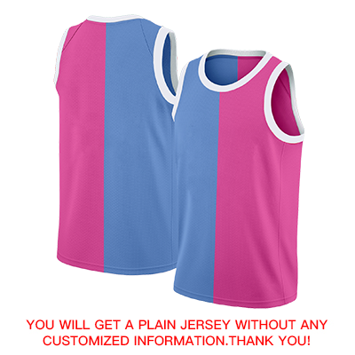 Custom Pink Blue Split Fashion Tops Basketball Jersey