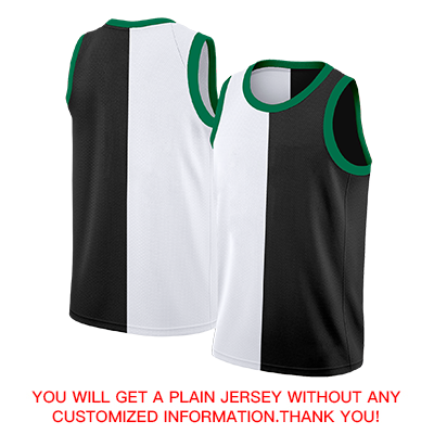 Custom Black White Green Split Fashion Tops Basketball Jersey