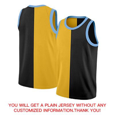 Custom Yellow Black Split Fashion Tops Basketball Jersey