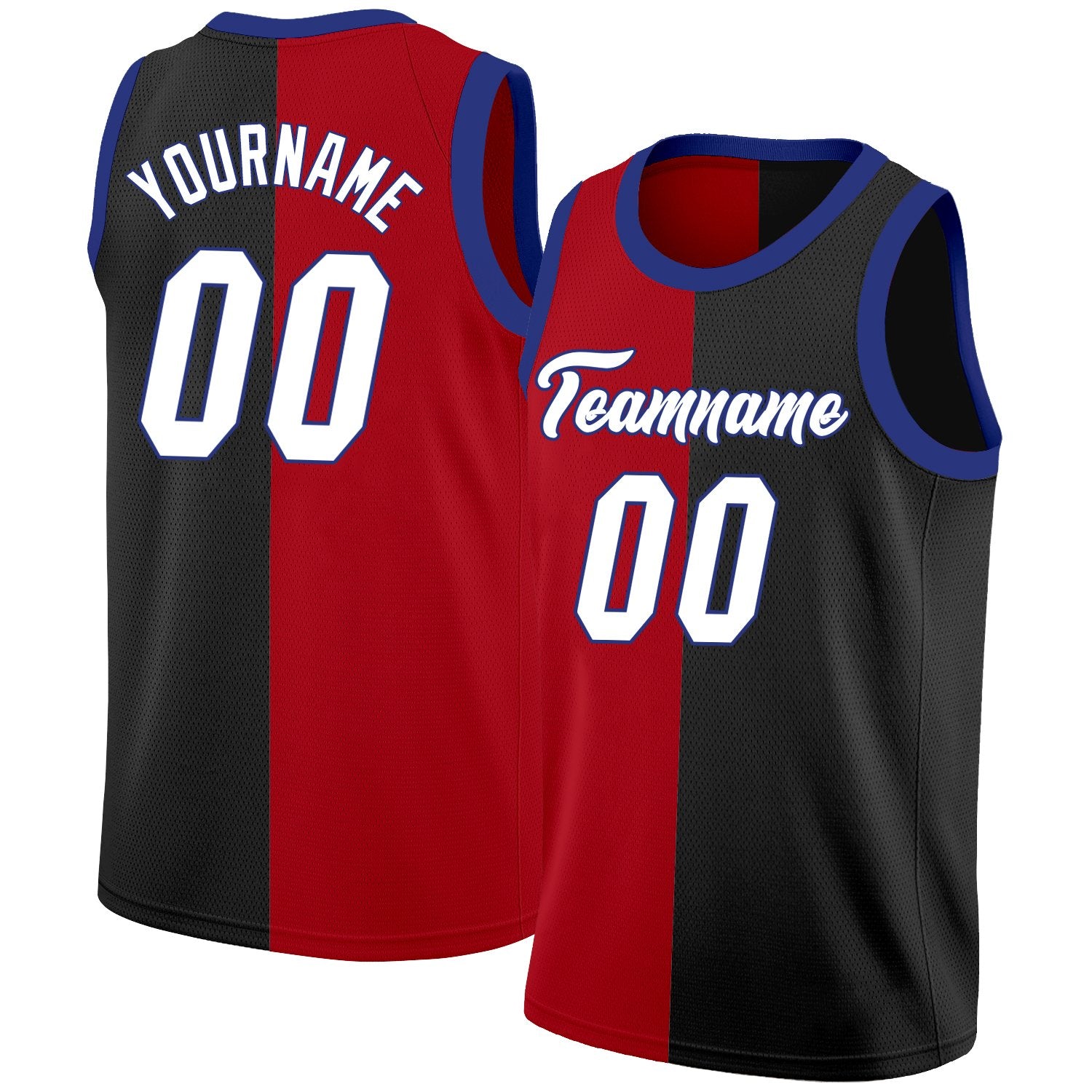 Maillot de basket-ball personnalisé, haut à la mode, rouge, noir et blanc, personnalisé