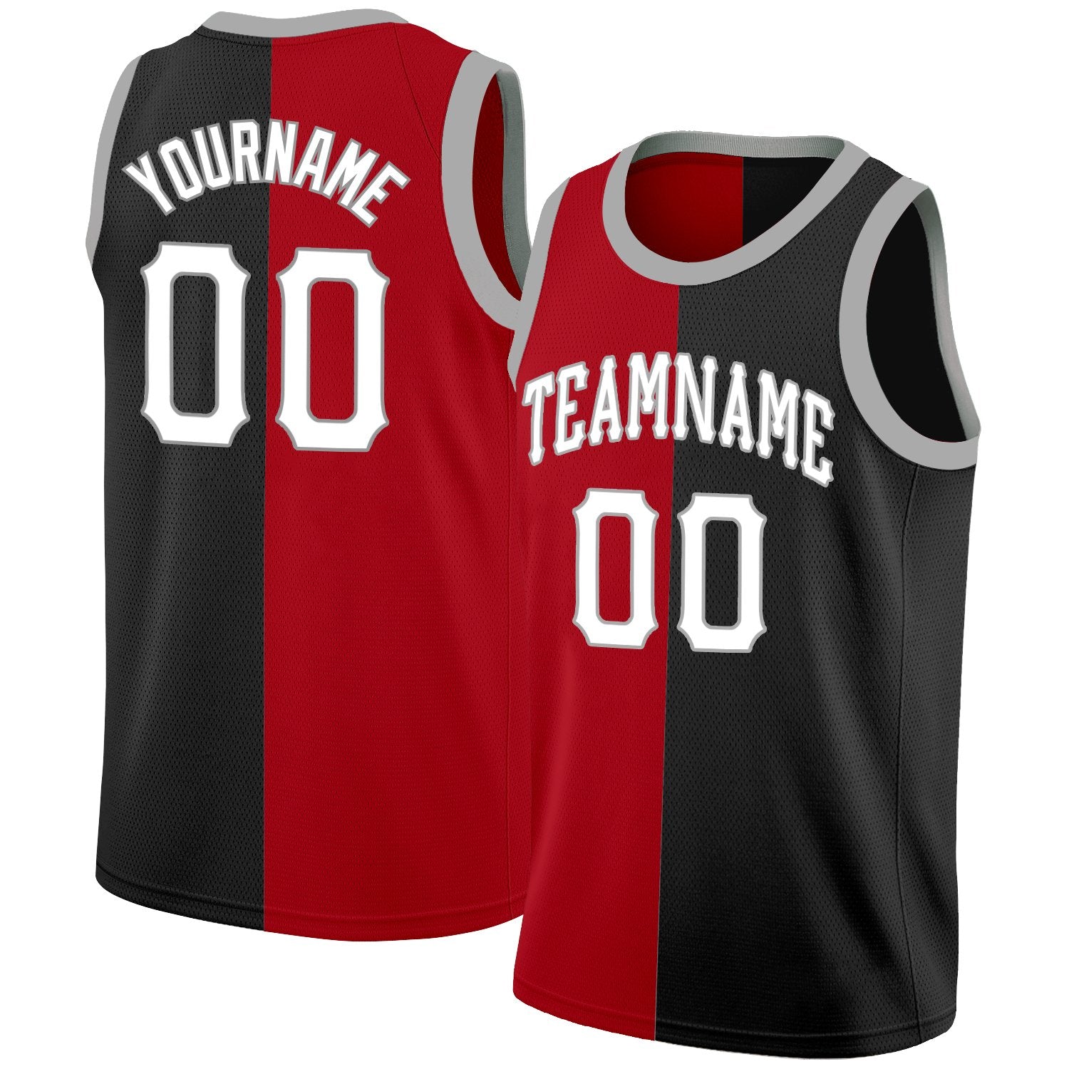 Maillot de basket-ball personnalisé, haut à la mode, rouge, noir et blanc, personnalisé