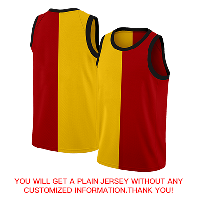 Custom Yellow Red-White Split Fashion Tops Basketball Jersey