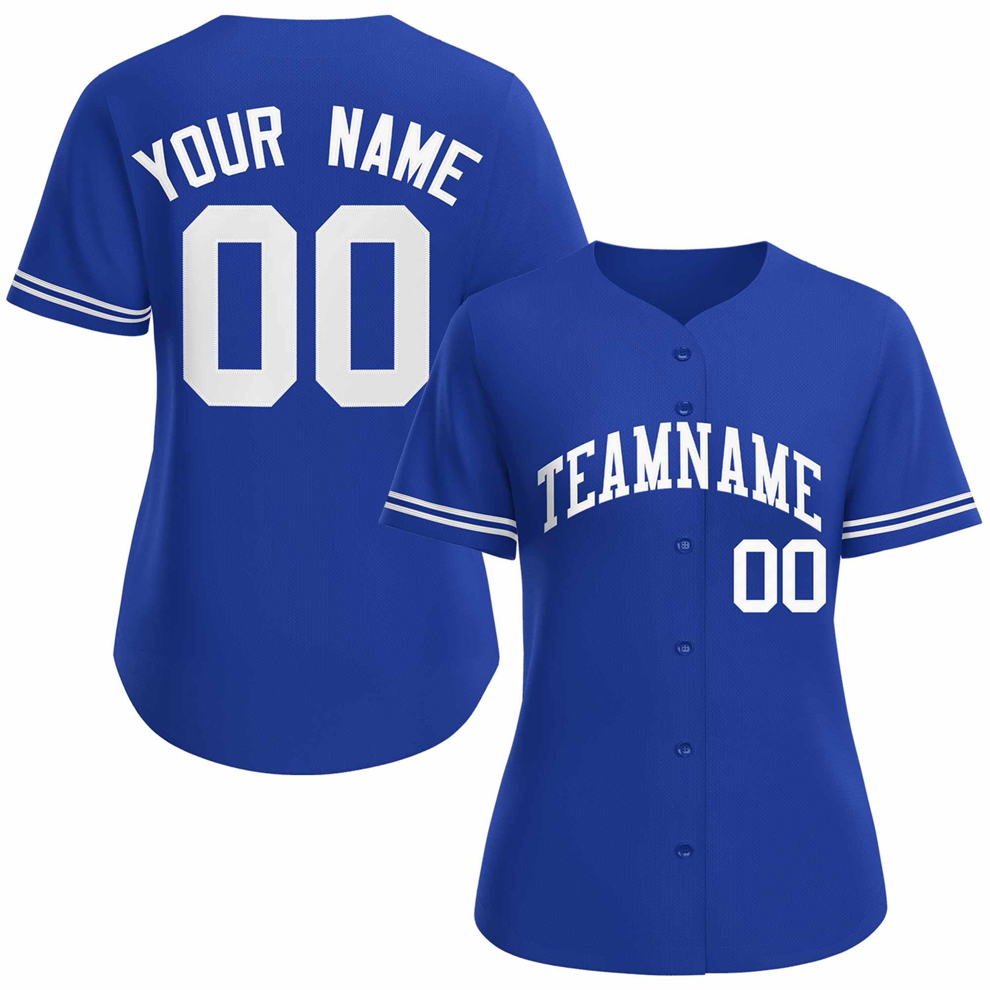 Maillot de baseball de style classique Royal White personnalisé pour femmes