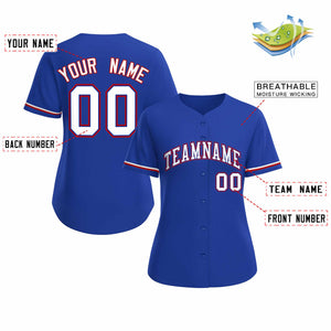 Custom Royal White Royal Classic Style Baseball Jersey for Women