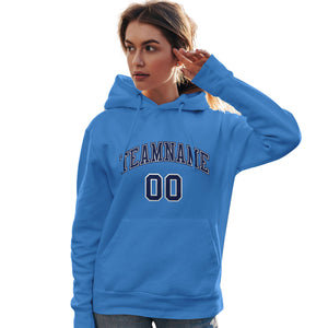 Custom Light Blue Royal-White Classic Style Personalized Sport Pullover Hoodie