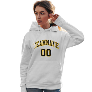 Custom White Gold-Black Classic Style Personalized Sport Pullover Hoodie