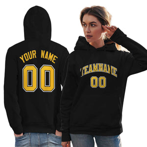 Custom Black Gold-White Classic Style Personalized Sport Pullover Hoodie