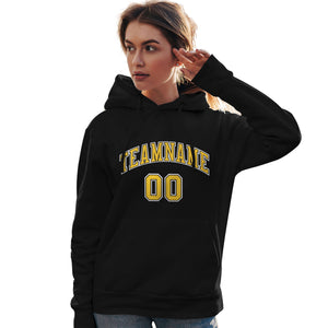 Custom Black Gold-White Classic Style Personalized Sport Pullover Hoodie