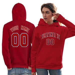 Custom Red Royal-White Classic Style Personalized Sport Pullover Hoodie