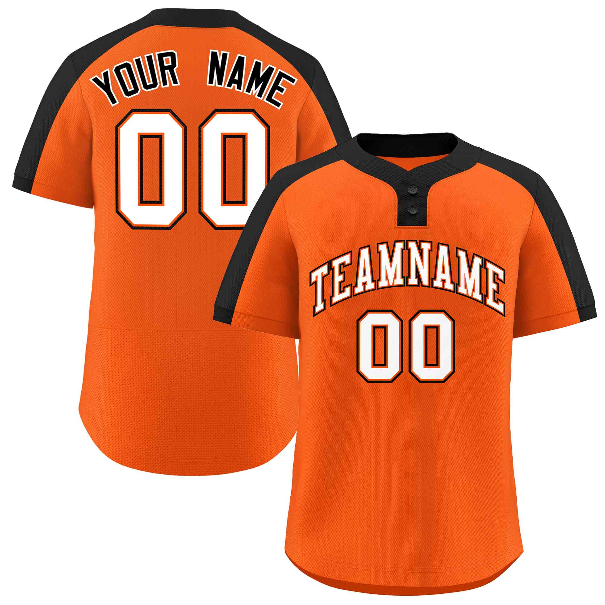 Custom Orange White-Orange Classic Style Authentic Two-Button Baseball Jersey