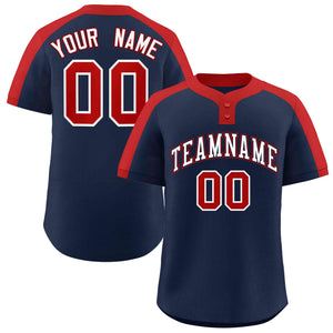 Custom Navy White-Navy Classic Style Authentic Two-Button Baseball Jersey