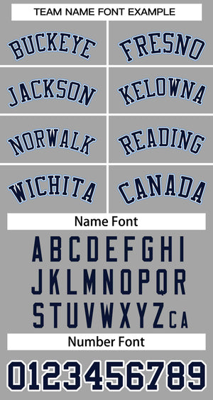 Custom Gray Navy-White Classic Style Authentic Two-Button Baseball Jersey