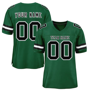 Custom Green Black-White Classic Style Mesh Authentic Football Jersey