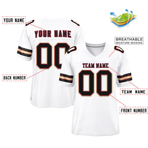 Custom White Black-Gold Classic Style Mesh Authentic Football Jersey