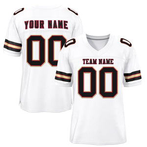 Custom White Black-Gold Classic Style Mesh Authentic Football Jersey