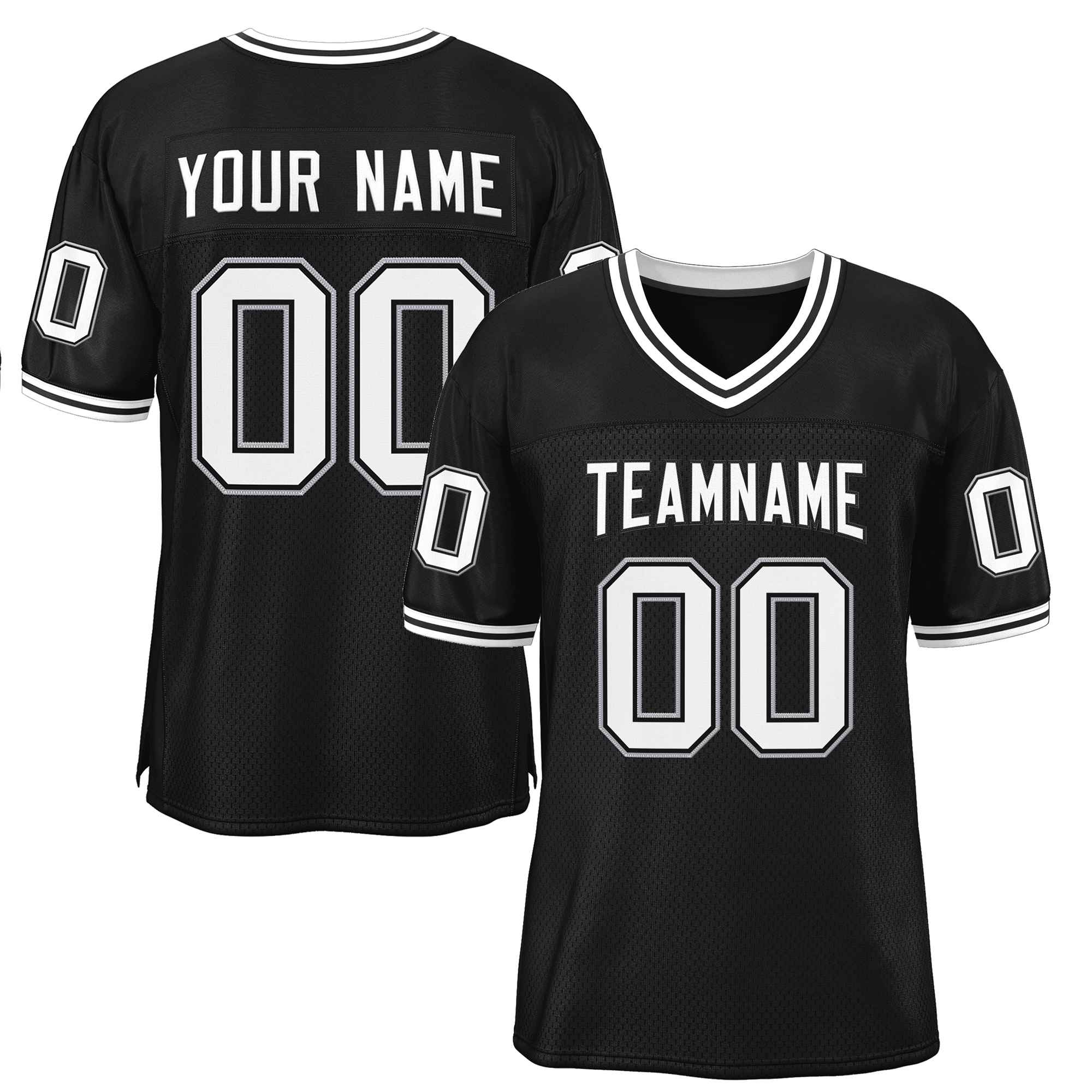 Custom Black White-Black Classic Style Authentic Football Jersey