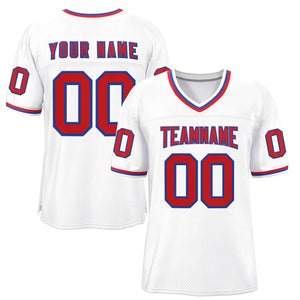 Custom White Red-Royal Classic Style Authentic Football Jersey