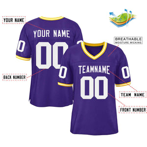 Custom Purple White-Purple Classic Style Authentic Football Jersey