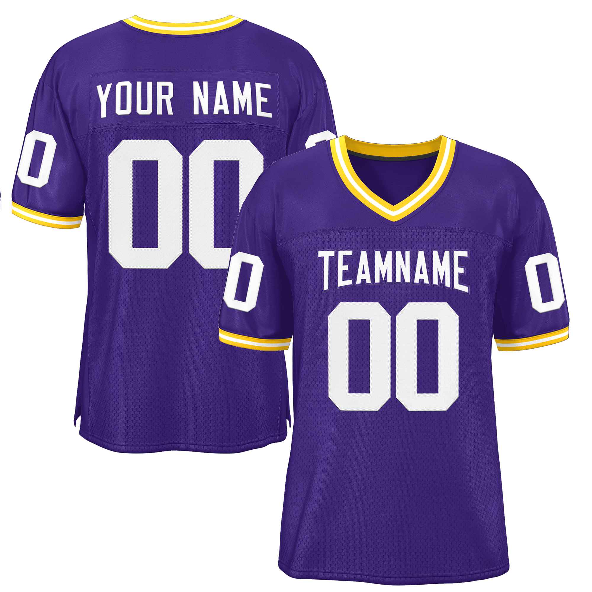 Custom Purple White-Purple Classic Style Authentic Football Jersey