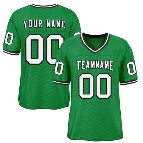 Custom Kelly Green White-Black Classic Style Authentic Football Jersey
