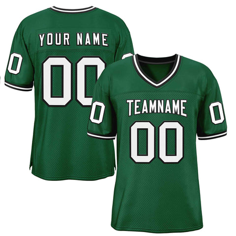 Custom Green White-Black Classic Style Authentic Football Jersey