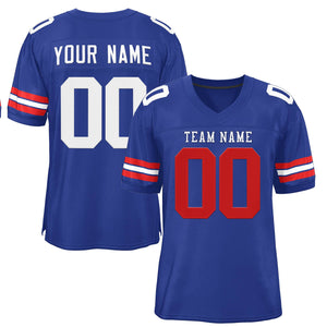 Custom Royal White-Royal Classic Style Mesh Authentic Football Jersey