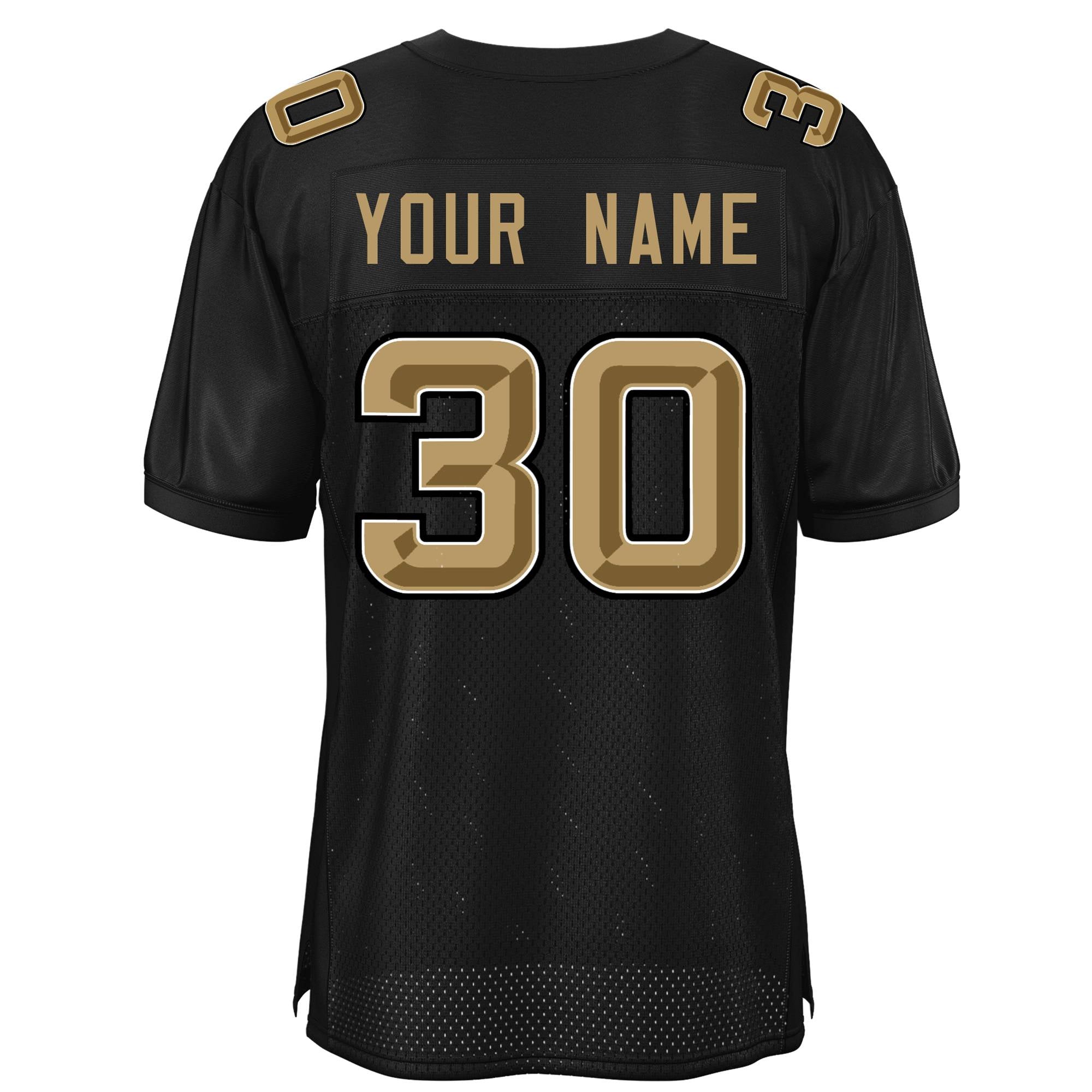 Custom Black Classic Style Mesh Authentic Football Jersey