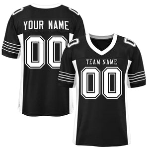 Custom Black White Insert Color Design Mesh Authentic Football Jersey