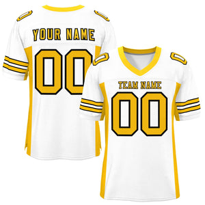 Custom White Yellow Insert Color Design Mesh Authentic Football Jersey