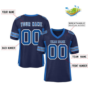 Custom Navy Royal Insert Color Design Mesh Authentic Football Jersey