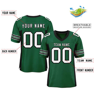 Custom Green Black Insert Color Design Mesh Authentic Football Jersey