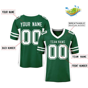 Custom Green White Insert Color Design Mesh Authentic Football Jersey