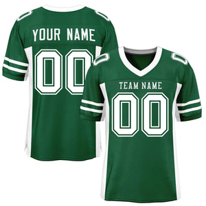 Custom Green White Insert Color Design Mesh Authentic Football Jersey