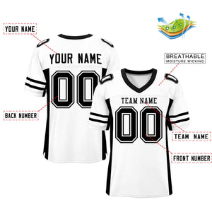 Custom White Black Insert Color Design Mesh Authentic Football Jersey