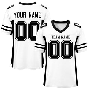 Custom White Black Insert Color Design Mesh Authentic Football Jersey