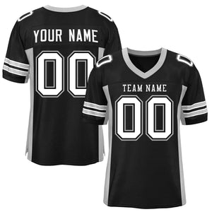 Custom Black Light Gray Insert Color Design Mesh Authentic Football Jersey