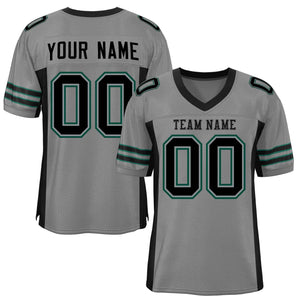 Custom Gray Black Insert Color Design Mesh Authentic Football Jersey