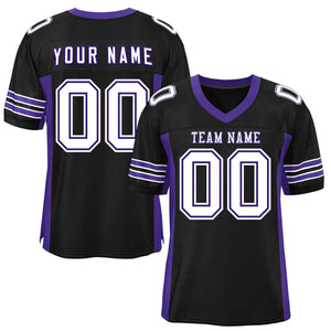 Custom Black Purple Insert Color Design Mesh Authentic Football Jersey