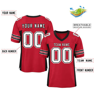 Custom Red Black Insert Color Design Mesh Authentic Football Jersey