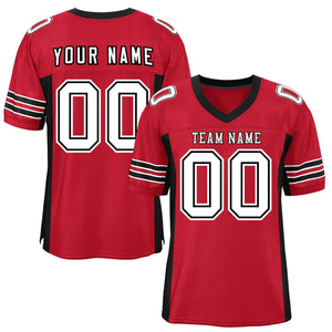 Custom Red Black Insert Color Design Mesh Authentic Football Jersey