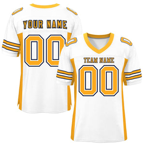 Custom White Yellow Insert Color Design Mesh Authentic Football Jersey