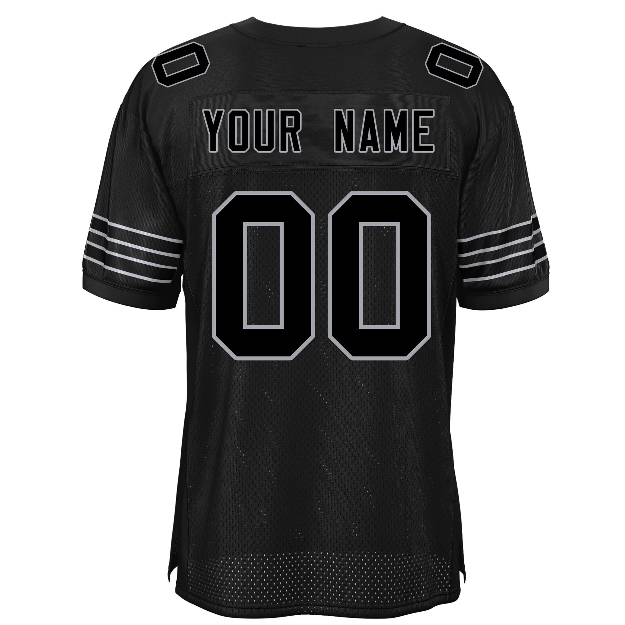 Custom Black White Classic Style Mesh Authentic Football Jersey