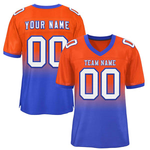 Custom Orange Royal White-Royal Gradient Fashion Outdoor Authentic Football Jersey