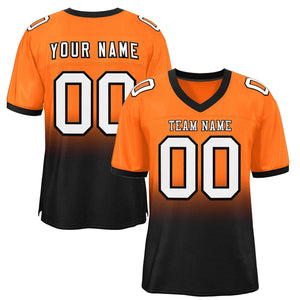 Custom Orange Black-White Gradient Fashion Outdoor Authentic Football Jersey