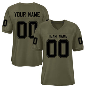 Custom Olive Classic Style Mesh Authentic Football Jersey