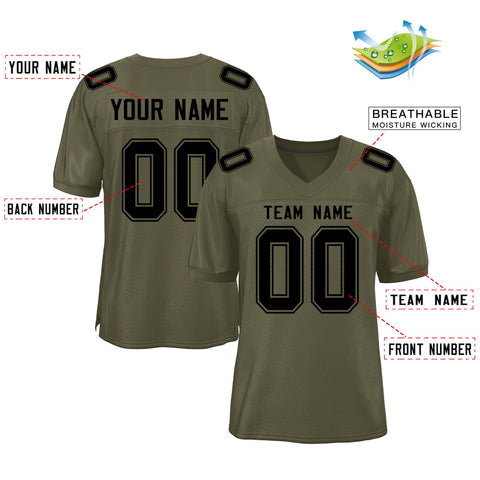 Custom Olive Classic Style Mesh Authentic Football Jersey