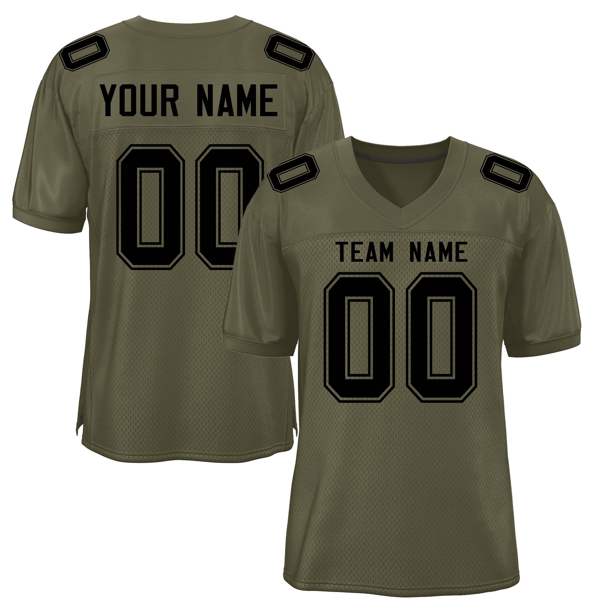 Custom Olive Classic Style Mesh Authentic Football Jersey