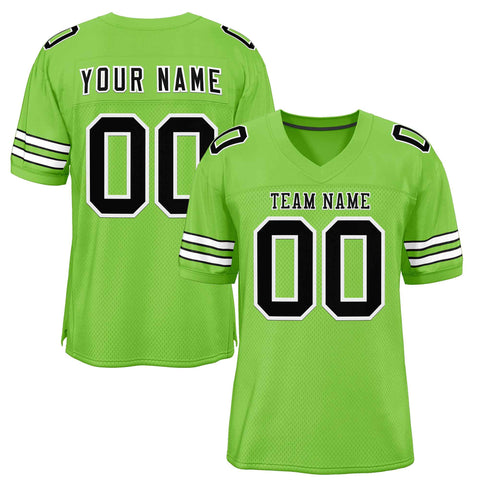 Custom Neon Green Black-White Classic Style Authentic Football Jersey