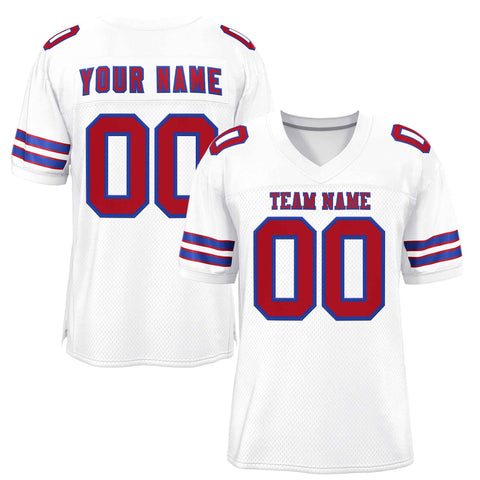 Custom White Red-Royal Classic Style Authentic Football Jersey
