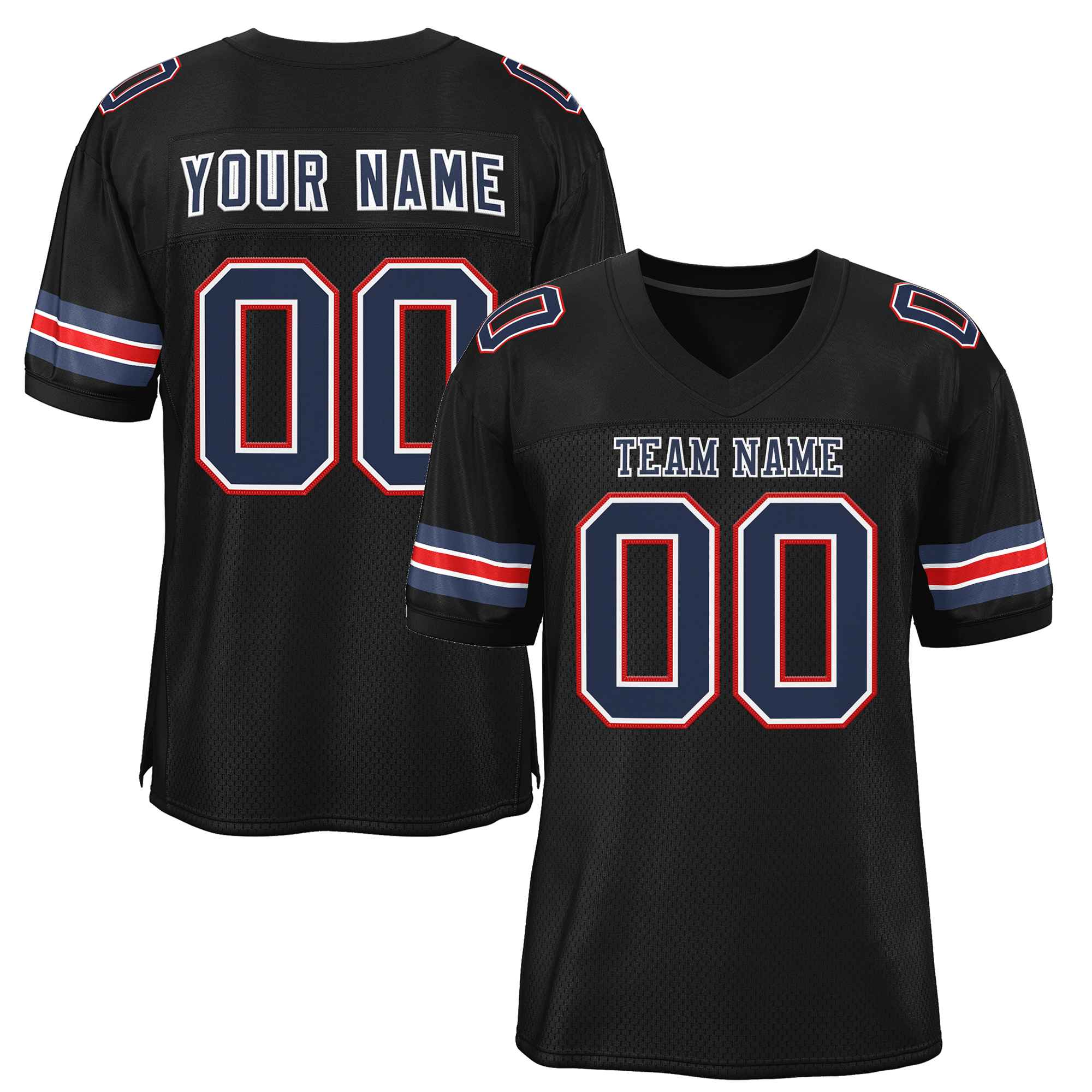 Custom Black Navy-White Classic Style Authentic Football Jersey